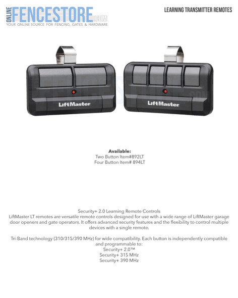 Learning Transmitter Remotes