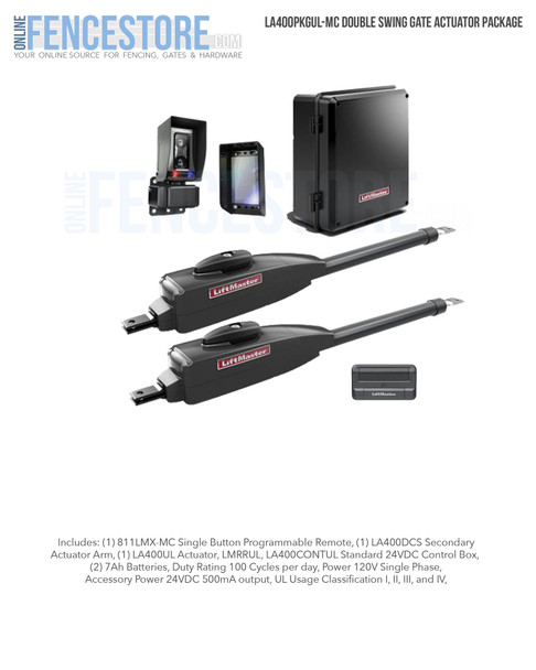 LA400PKGUL-MC Double Swing Gate Actuator Package