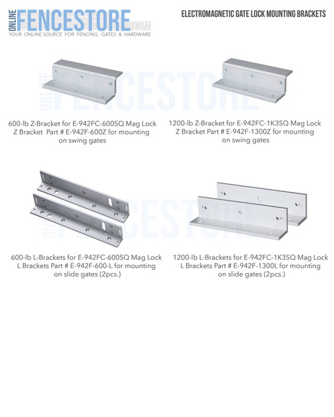 Electromagnetic Gate Lock Mounting Brackets