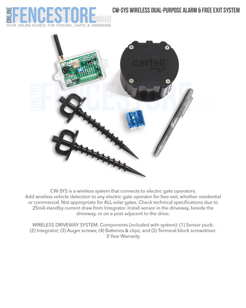 CW-SYS Wireless Dual-Purpose Alarm & Free Exit System