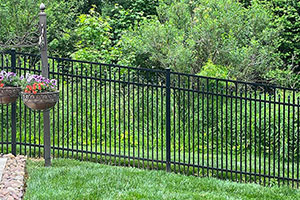 Aluminum Fence Installed on Hill