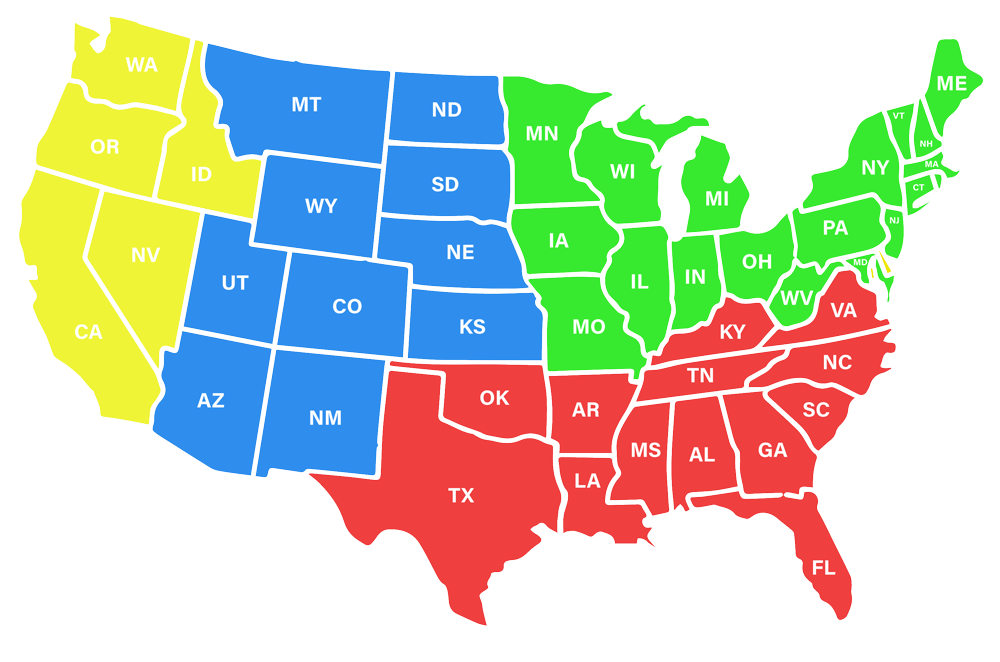 Online Fence Store Transit Time Shipping Map