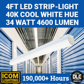 ICOM Lighting ISL-4FT-46L-4K - LED Strip Light. 4 foot. 34 watt. 4000K color. Flicker-free. 0-10V dimming. 190,000 hours. (Same as Best Lighting SL-4FT-46L-4K)