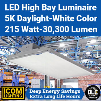 ICOM Lighting ILEDFHB215-5K-MVDIM-V2 - LED High Bay Light. 213 watt. 5000K color. 122,000 hours. DLC Premium. (Equal to Best Lighting LEDFHB215-5K-MVDIM-V2) ICOM Lighting ILEDFHB215-5K-MVDIM-V2 - LED High Bay Light. 213 watt. 5000K color. 122,000 hours. DLC Premium. (Equal to Best Lighting LEDFHB215-5K-MVDIM-V2)