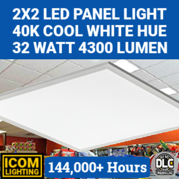 ICOM Lighting IPNL2X2-40L-4K-PRM 2’x2’ LED Flat Panel. 32 watt 4000K color. Dimmable. Ultra thin panel light. Same as Best Lighting PNL2X2-40L-4K-PRM ICOM Lighting IPNL2X2-40L-4K-PRM 2’x2’ LED Flat Panel. 32 watt 4000K color. Dimmable. Ultra thin panel light. Same as Best Lighting PNL2X2-40L-4K-PRM