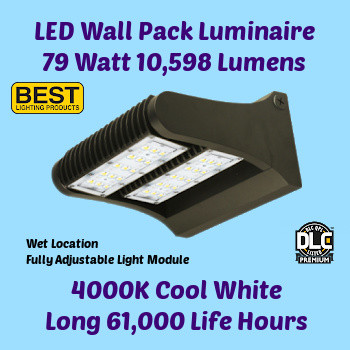 Best Lighting LEDWPA80W-4K - LED Adjustable Wall Pack. 80 watt. 4000K color.  Best Lighting LEDWPA80W-4K - LED Adjustable Wall Pack. 80 watt. 4000K color.