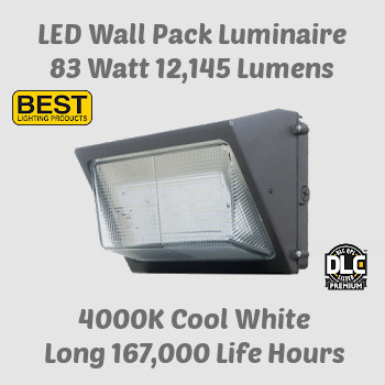 Best Lighting WPT-12L-4K - LED Wall Pack luminaire. 83 watt. 4000K color. DLC Premium. Best Lighting WPT-12L-4K - LED Wall Pack luminaire. 83 watt. 4000K color. DLC Premium.