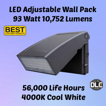 Best Lighting WPA-11L-4K - LED Adjustable Wall Pack. 93 watt. 4000K color. Best Lighting WPA-11L-4K - LED Adjustable Wall Pack. 93 watt. 4000K color.