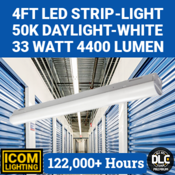 ICOM Lighting IBLCSLEDSS4FT-35-5KMV-ET - Premium LED linear covered slim strip light. 4 foot. 33 watt. 5000K. Same as Best Lighting BLCSLEDSS4FT-35-5KMV-ET 