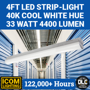 ICOM Lighting IBLCSLEDSS4FT-35-4KMV-ET - Premium LED linear covered slim strip light. 4 foot. 33 watt. 4000K. Same as Best Lighting BLCSLEDSS4FT-35-4KMV-ET