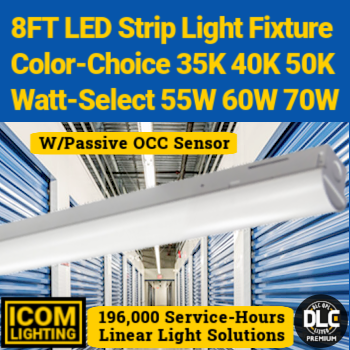 ICOM Lighting SL-8FT-10L-LKFS-OS LED Strip Light. 8 foot. Tunable. Flicker-free. 0-10V dimming. 190,000+ hours. (Same as Best Lighting  SL-8FT-10L-LKFS-OS)