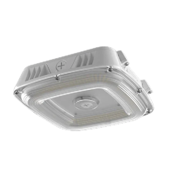 ICOM CPSR-1210863L-3CCT-WHT - LED Canopy Garage Luminaire. 5 Level lumen selection output. Field select 3000K,4000K, or 5000K color. DLC Premium