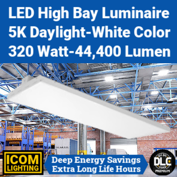 ICOM Lighting LEDFHB320-5K-MVDIM-V2 - LED High Bay Light. 320 watt. 5000K color. 122,000 hours. DLC Premium. (Equal to Best LEDFHB320-5K-V2)