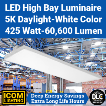ICOM Lighting ILEDFHB425-5K-MVDIMV2 - LED High Bay Light. 425 watt. 5000K color. 122,000 hours. DLC Premium. (Equal to Best Lighting LEDFHB425-5K-MVDIM-V2)