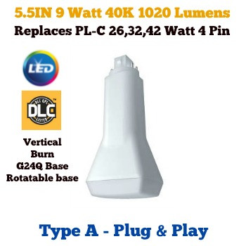 TOPSTAR LED PL-C 9 WATT 4000K G24Q 4 PIN