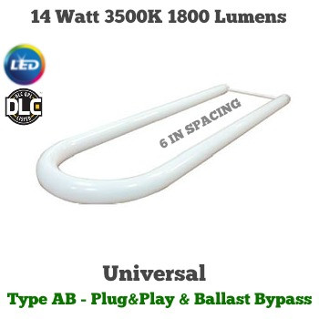T8 LED TYPE AB UBEND 6 IN SPACING 13 WATT