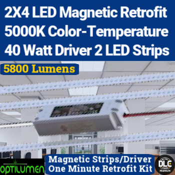 Optilumen RKS2440-5 2x4 5000K magnetic LED Troffer Retrofit Kit