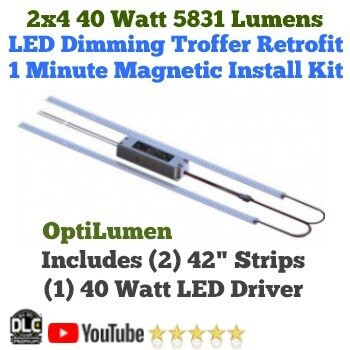 OptiLumen 2x4 LED Magnetic Strip & Driver Retrofit Kit - 40 watt - 1 minute retrofit