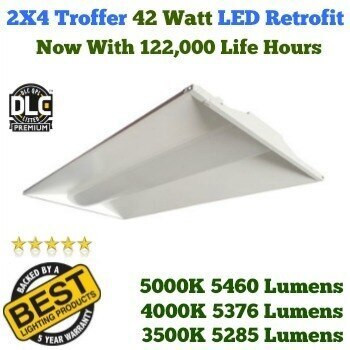BEST LIGHTING BRKCBLED24-42W-35KMV-PRM-ET 2x4 LED Troffer Retrofit Kit provides a fast energy saving solution for fluorescent 2x4 lay-in lighting. 122,000 Hours. Dimmable. DLC Premium.