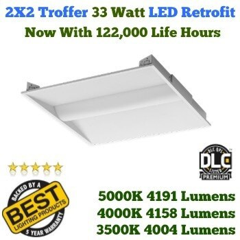 BEST LIGHTING BRKCBLED22-33W-4KMV-PRM-ET 2x2 LED Troffer Retrofit Kit provides a fast energy saving solution for fluorescent 2x4 lay-in lighting. 122,000 Hours. Dimmable.