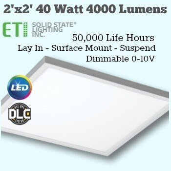 ETi 64201131 2’x2’ LED Flat Panel. 40 watt. Color 3500K Natural White. Dimmable.