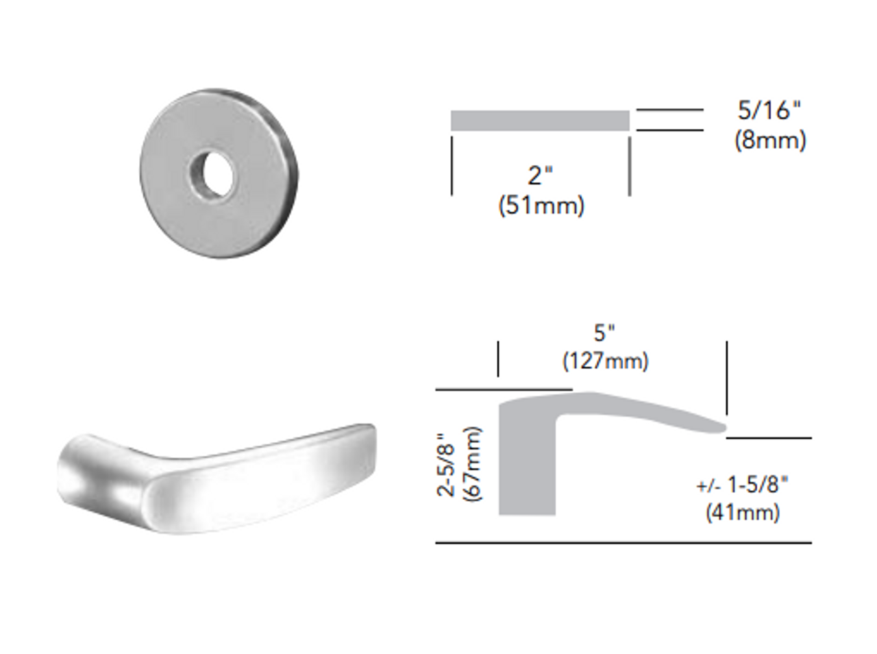 LC-8204-LNB-03 Sargent 8200 Series Storeroom or Closet Mortise Lock with  LNB Lever Trim Less Cylinder in Bright Brass