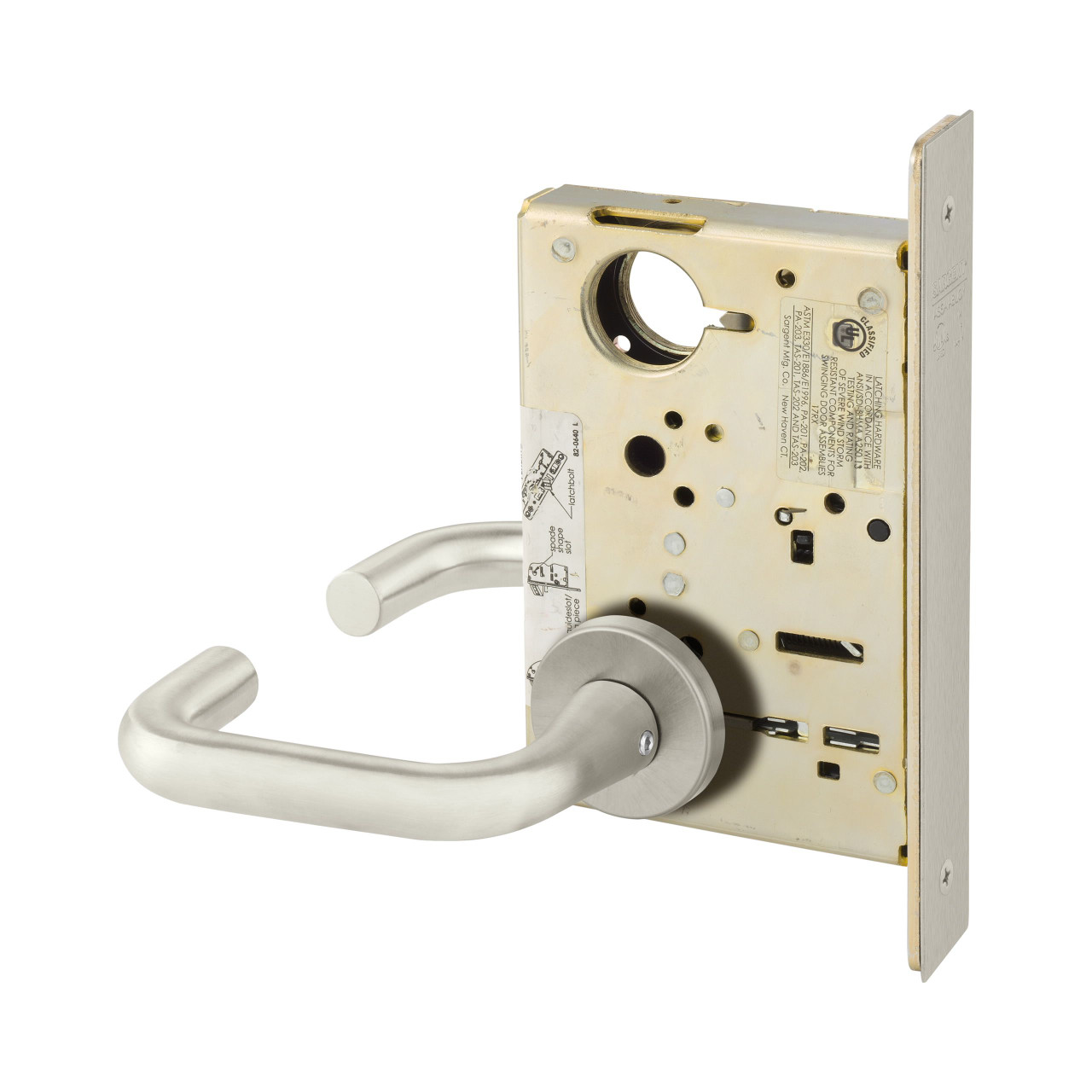 Sargent 8296 LNJ 26D Double Trim Dummy Mortise Lock, Satin Chrome