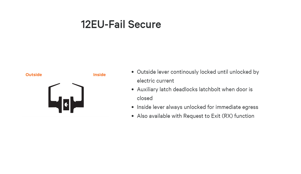 Schlage ND12DEU OME Heavy Duty Electrified Exit Lever Lock - Fail ...