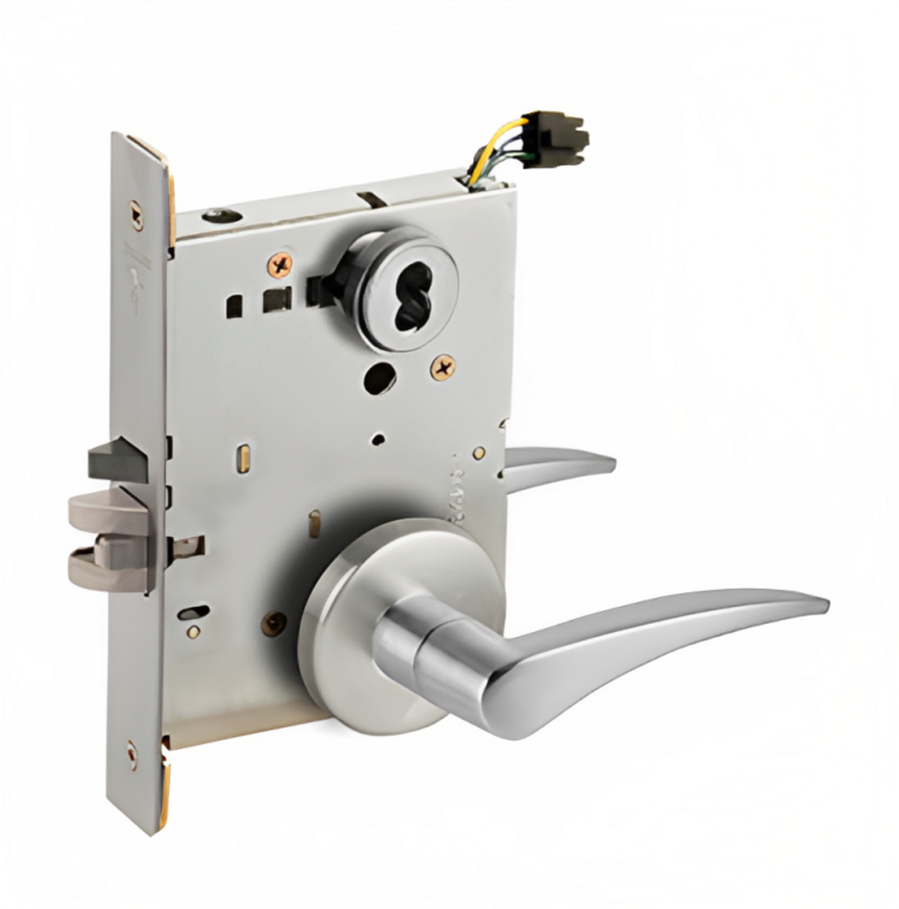 Schlage L9092 Mortise Lock, Electrically lock/unlock outside lever W/ Cylinder outside