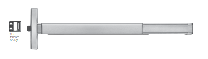 PHI Precision FL2403 Fire Rated Narrow Stile Rim Exit Device, Key