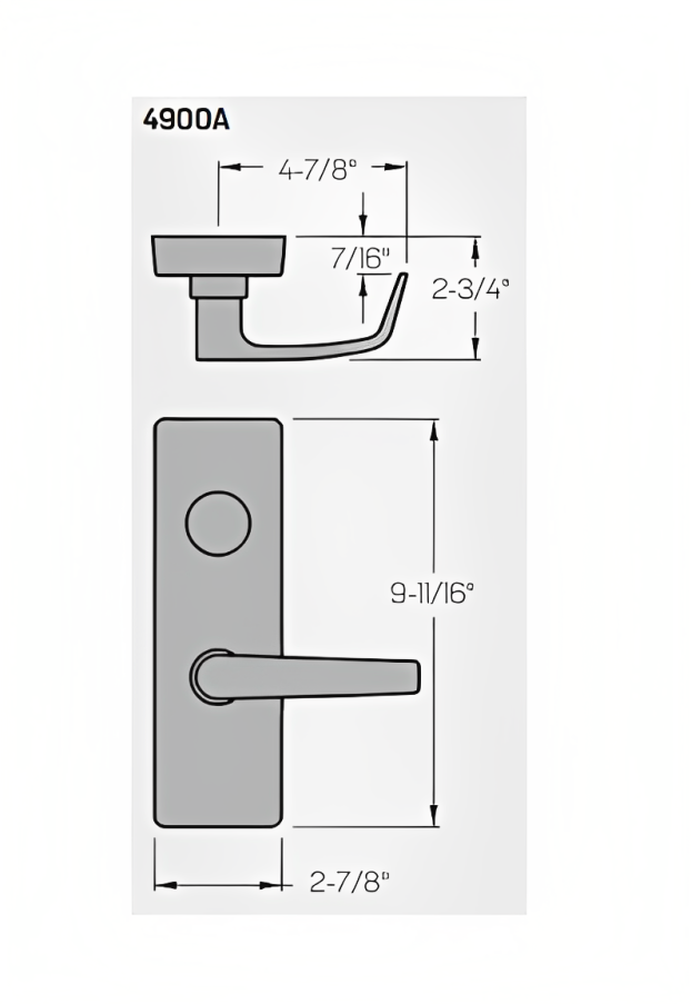 PHI Precision 4903A Wide Stile Key Retracts Latchbolt, 