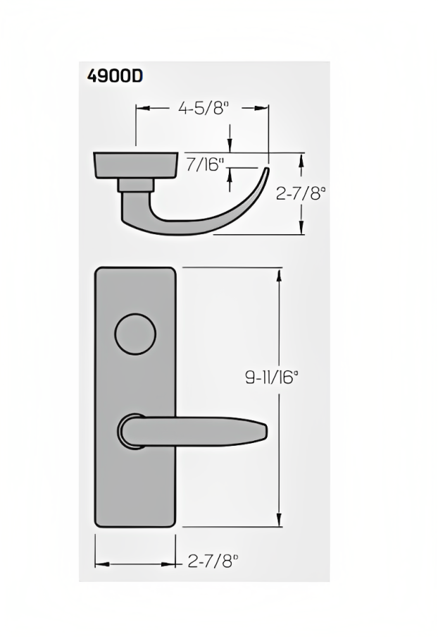 PHI Precision 4908D Wide Stile Key Controls Lever,