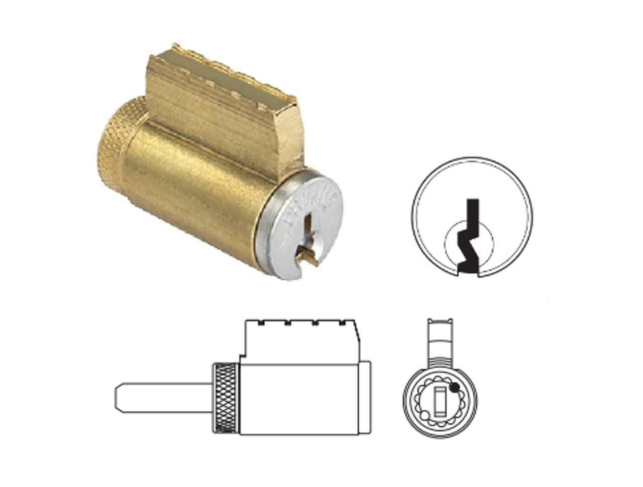 Schlage C 5-Pin D-6 Knob/Lever Cylinder Brass -by GMS