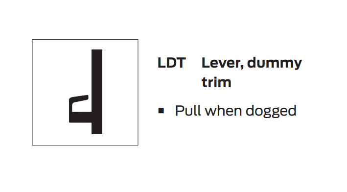 Von Duprin 360L-DT-18 Dummy Lever Trim for 33A/35A Series Exit Devices
