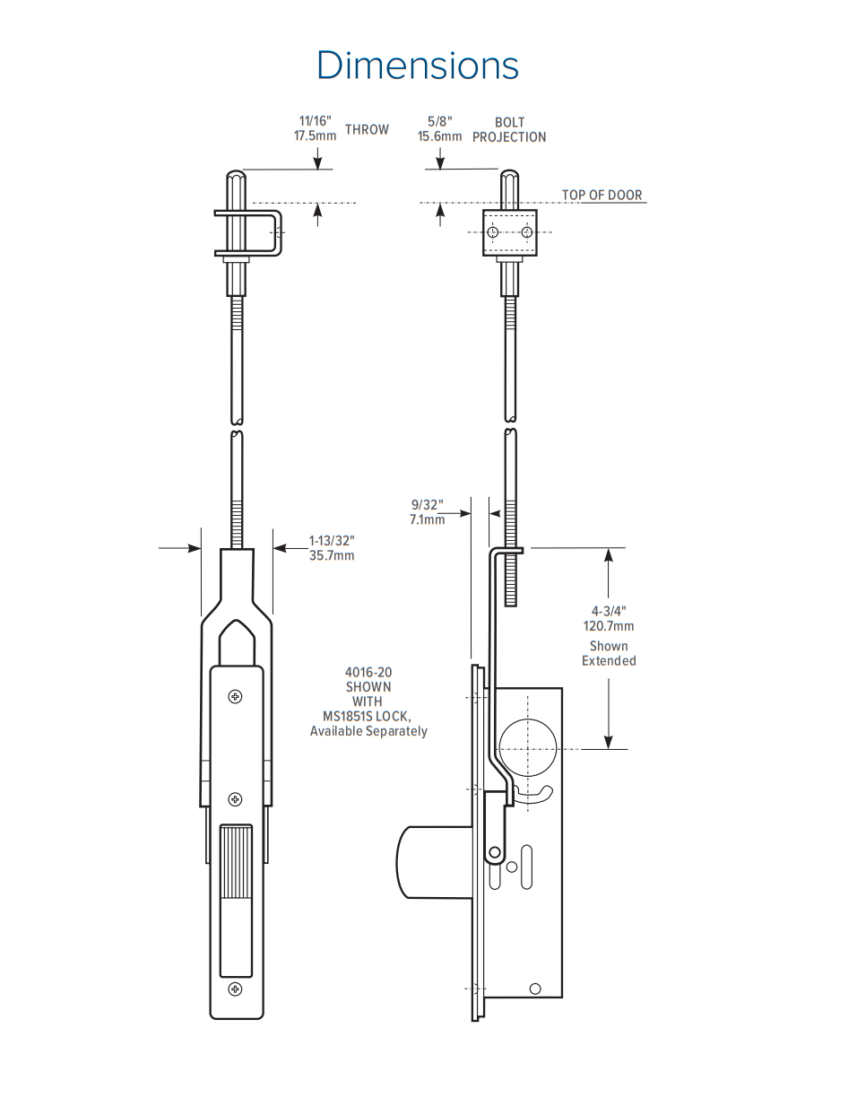Adams Rite 4016 Header Bolt│National Lock Supply