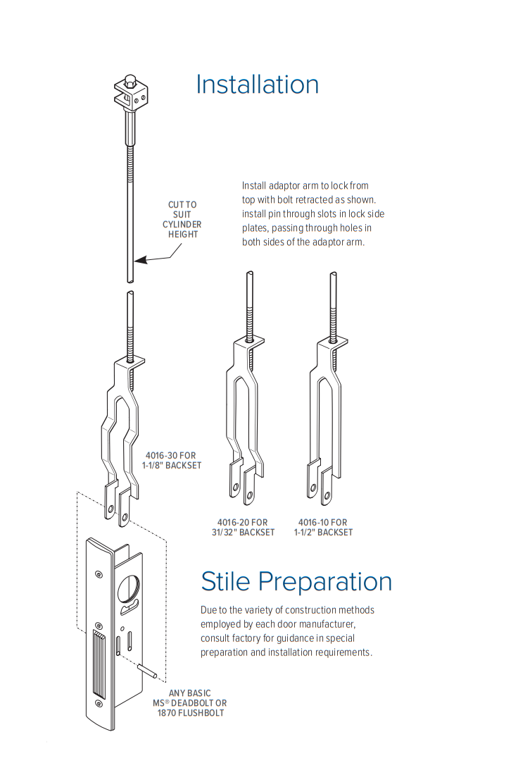 Adams Rite 4016 Header Bolt│National Lock Supply