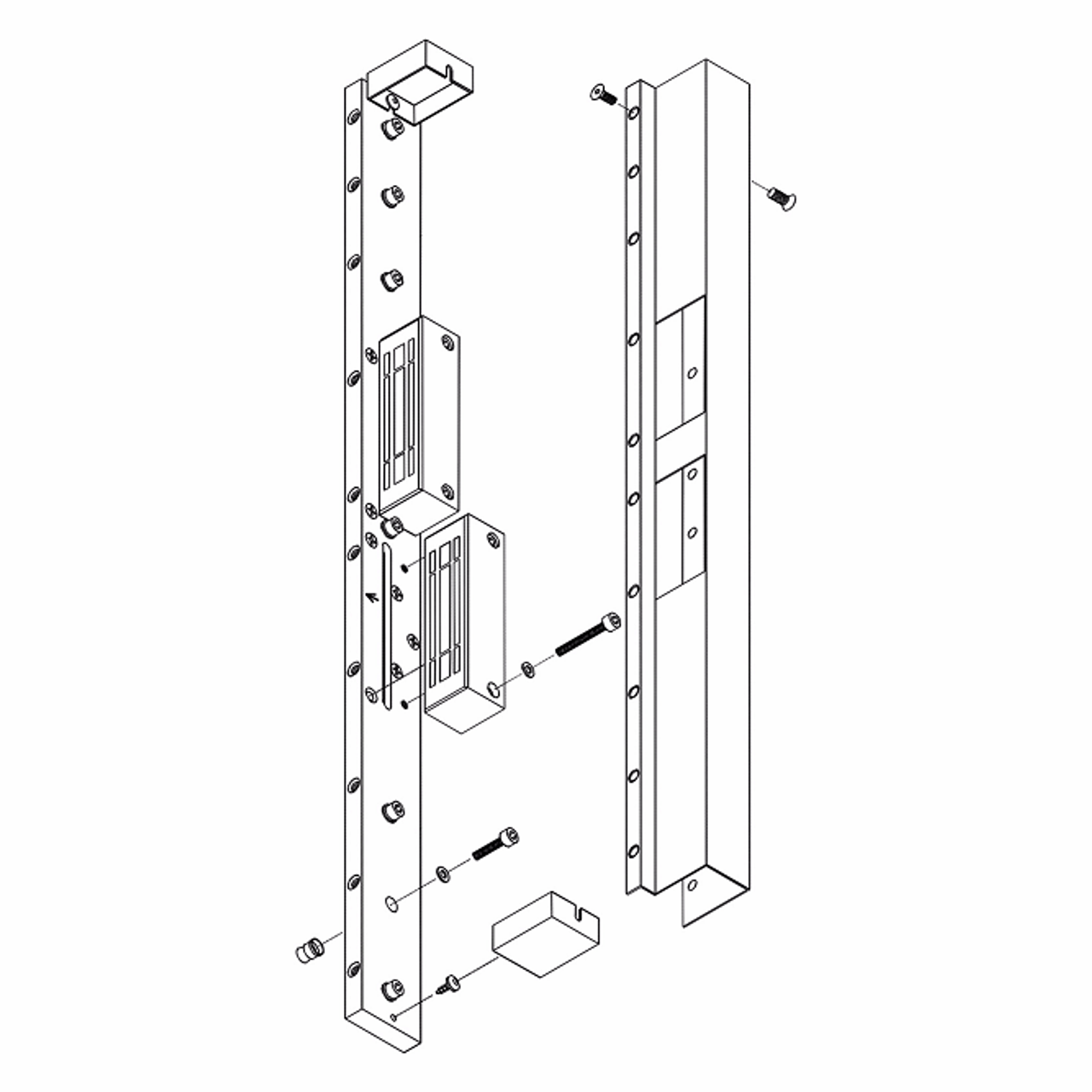 Securitron HHD62 Horizontal Double Housing for M62, Clear Anodized