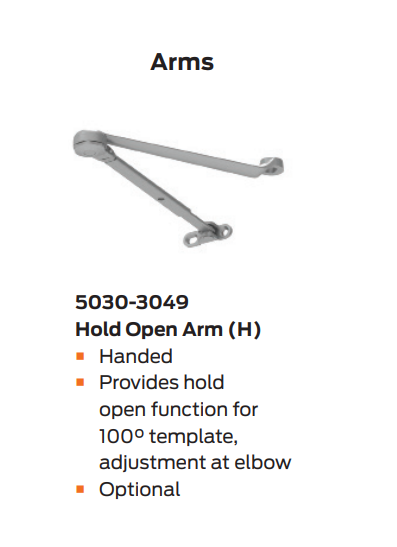 LCN 5031-H Hold Open Arm Concealed Door Closer, In Tube, Size 1