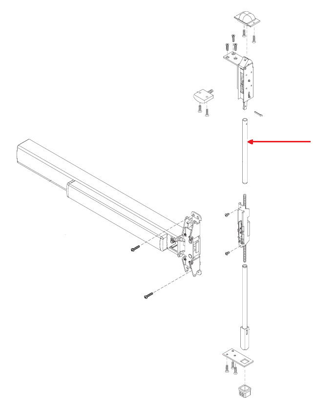 Falcon 610061 Monarch Concealed Vertical Top Rod