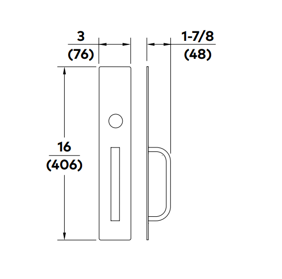 Dorma PRT03 630 Nightlatch Exit Trim for 9300, 9400 Exit Device, Satin