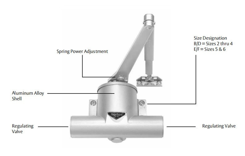 Norton 78E/F-RA Traditional Door Closer, Regular Arm