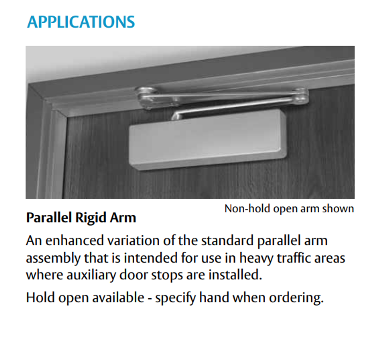 Norton PR7500DA Parallel Rigid Arm Door Closer, w/ Delayed Action
