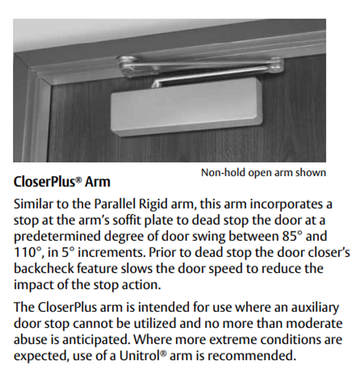 Norton CLP7500 Door Closer w/ Closer Plus Parallel Arm