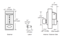 Kaba Simplex 6202 Pushbutton Lock, 2-3/8" Backset