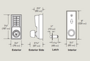 Kaba Simplex 1041S Mechanical Pushbutton Knob Lock w/ Key Override and Passage,  Accepts Schlage FSIC