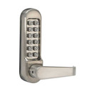 Kaba LD471-48-32D-41 Light Duty Pushbutton Lever Lock, 2-3/8" Backset, Passage, Satin Stainless Steel