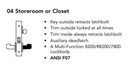 Sargent 8204 LNJ Storeroom or Closet Mortise Lock