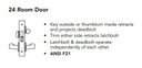 Sargent 70-8224 LNJ Room Door Mortise Lock, Accepts Small Format IC Core (SFIC)