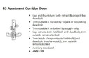 Sargent 8243 LNJ 26D Apartment Corridor Door Mortise Lock, Satin Chrome Finish