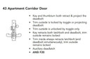 Sargent 8243 LNL 26D Apartment Corridor Door Mortise Lock, Satin Chrome Finish